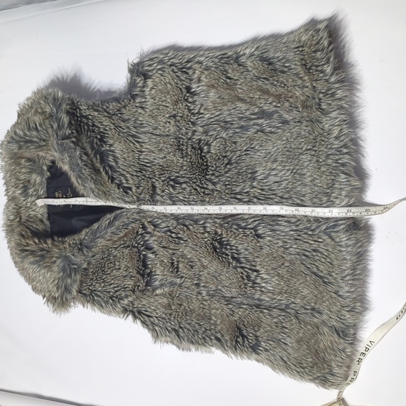 ZARA Warm Wear TRF Women's Vest Faux Fur Brown Grey Layering Sleeveless Medium - Picture 8 of 14